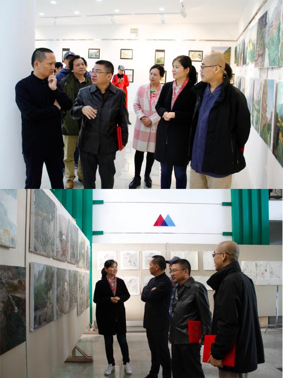 叶培贵副院长一行参观我院太行山宏村师生写生作品展